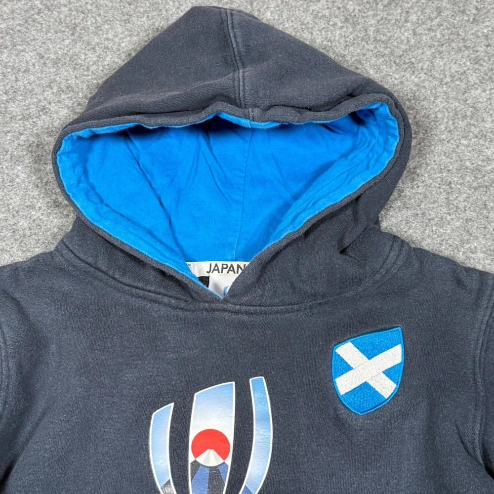 Rugby World Cup Japan 2019 Scotland Kids Hoodie Navy Blue Size 7/8 YRS